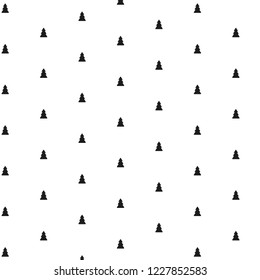 Polka dot, christmas tree, happy new year 2019 seamless vintage pattern with messy dots tiled for fabric, wallpaper or wrapping paper vector illustration