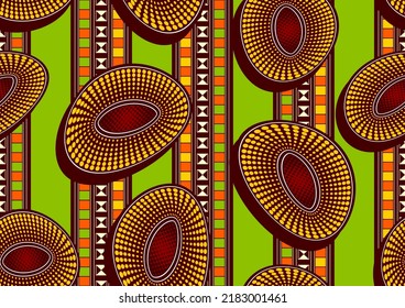 polka dot circle and geometric straight line, african seamless pattern, textile art, overlap line art hand drawn image, abstract background, fashion artwork for fabric print, clothes africa