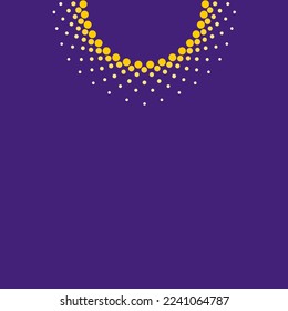 Polka-Dot-Kragen-Muster, violetter Farbhintergrund, gelbes Farbverlauf-Muster.