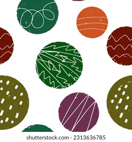 Polka dot. Colored texture circles. Vector seamless pattern. For design, print, fabric, wallpaper, paper.