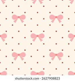 polka dot coquette bows seamless pattern