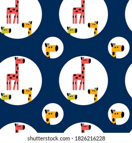 Punto Polka y tierno patrón sin fisuras. Ilustración vectorial plana para tela infantil
