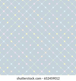 Polka Dot Cute Pattern Seamless Background Vector.