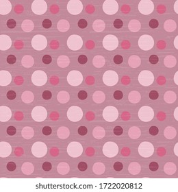 
Polka dot design Vektor. Nahtlose, vektorrosa Polka-Punkte verschiedener Farben und Größen auf rosafarbenem Hintergrund, künstlerisch, strukturiert. Abstrakte schöne Illustration.