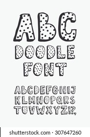polka dot doodle alphabet design. vector illustration