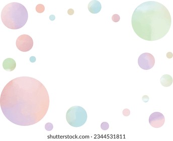 Polka dot frame with beautiful colorful gradations