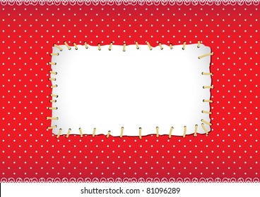 Polka dot frame with stitched patch