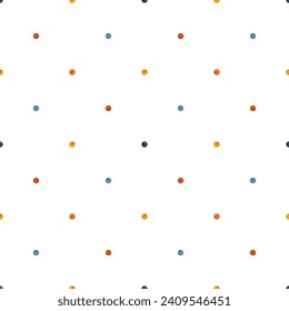 Polka dot geometric seamless pattern. Template for prints, textiles, wrapping, wallpaper, website vector illustration