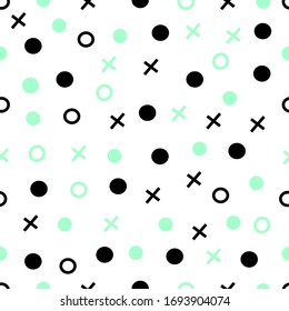 polka dot and geometric shape seamless pattern