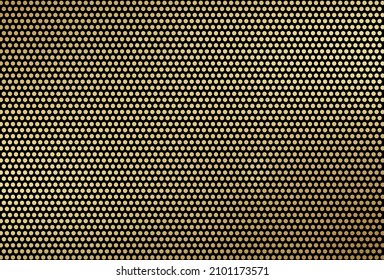 Polka dot gold Staubstruktur. Shiny-goldener Sequenzer-Hintergrund. Vektorgrafik