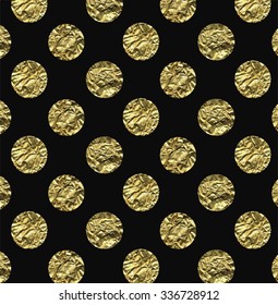 Polka dot gold texture christmas pattern