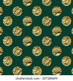 Polka dot gold texture christmas pattern