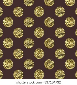Polka dot gold texture christmas pattern