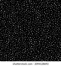 Polka Dot Graphic. Random Sky Circle Pattern. Black Polka Polkadot Background. Irregular Snow Dot Concept. Black Random Wallpaper Frame. Seamless Blob Circle. Black Geometric Art. Night Snow Bubble