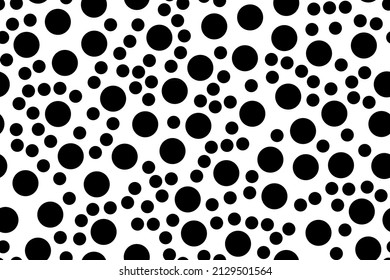 Polka Dot Graphic. Random Spot Circle. Pattern Hand Circle. Seamless Ball Polka. Black Polka Polkadot Background. Black Geometric Vector Dot. Black Modern Background Round. Abstract Big Dot Concept.