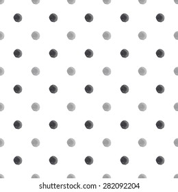 Polka dot  gray  painted seamless pattern. Vector illustration