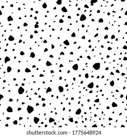 Polka dot grunge seamless vector pattern. Brush strokes circles and rounded shapes. Hand drawn abstract ink background. Smears, circles, dots, splotches, blobs. Abstract wallpaper design, textile