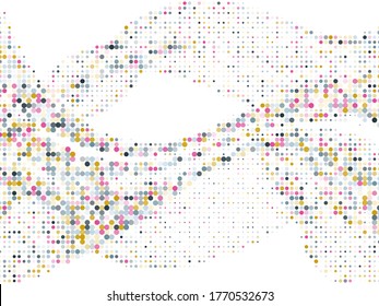 Polka dot halftone geometric vector pattern design. Circle elements gradient. Surface points, polka dot circles halftone template.
