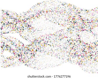 Diseño de fondo vectorial geométrico de medio tono de punto polka. Cuadrícula de elementos de círculo. Puntos de superficie, la plantilla de media tonalidad de los círculos de puntos polka.