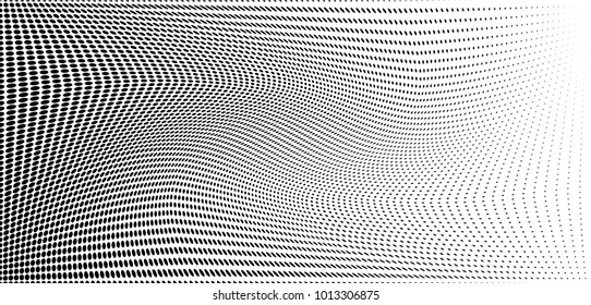 Polka dot halftone pattern. Gradient dots background. Modern vector illustration. Abstract curves. Points backdrop. Dotted spotted pattern. Monochrome template for web design, covers,web sites,banners