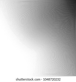 Polka dot halftone pattern. Gradient dots background. Modern vector illustration. Abstract curves. Points backdrop. Poixel dotted pattern. Monochrome grunge template