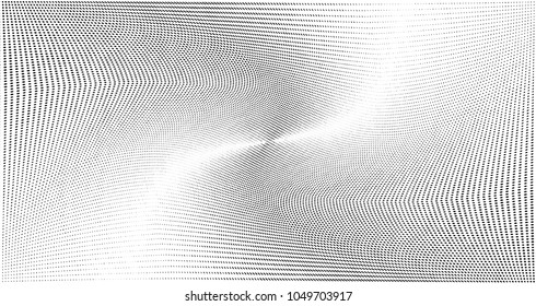Polka dot halftone pattern. Gradient dots background. Modern vector illustration. Abstract curves. Points backdrop. Dotted spotted pattern. Monochrome grunge template