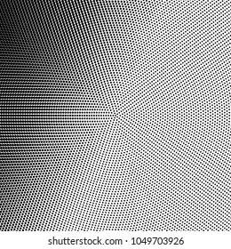 Polka dot halftone pattern. Gradient dots background. Modern vector illustration. Abstract curves. Points backdrop. Dotted spotted pattern. Monochrome grunge template