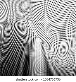 Polka dot halftone pattern. Gradient dots background. Modern vector illustration. Abstract curves. Points backdrop. Dotted spotted pattern. Monochrome grunge template