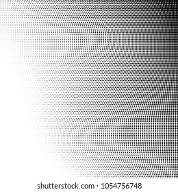 Polka dot halftone pattern. Gradient dots background. Modern vector illustration. Abstract curves. Points backdrop. Dotted spotted pattern. Monochrome grunge template