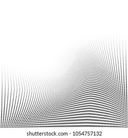 Polka dot halftone pattern. Gradient dots background. Modern vector illustration. Abstract curves. Points backdrop. Dotted spotted pattern. Monochrome grunge template