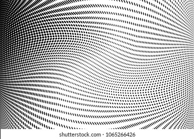 Polka dot halftone pattern. Gradient dots background. Modern vector illustration. Abstract curves. Points backdrop. Dotted spotted pattern. Monochrome template for web design