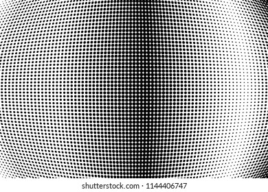 Polka dot halftone pattern. Gradient dots background. Modern vector illustration. Abstract wave curves. Points backdrop. Dotted spotted pattern. Monochrome wavy grunge template