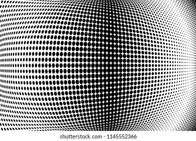 Polka dot halftone pattern. Gradient dots background. Modern vector illustration. Abstract wave curves. Points backdrop. Dotted spotted pattern. Monochrome wavy grunge template