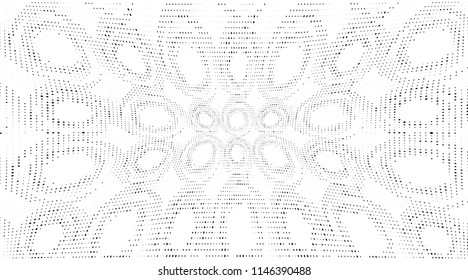 Polka dot halftone pattern. Gradient dots background. Modern vector illustration. Abstract wave curves ornament. Points backdrop. Dotted spotted pattern