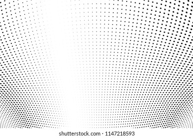 Polka dot halftone pattern. Gradient dots background. Modern vector illustration. Abstract wave curves. Points backdrop. Dotted spotted pattern. Monochrome wavy grunge template