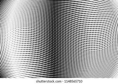 Polka dot halftone pattern. Gradient dots background. Modern dotted vector illustration. Abstract curves. Points backdrop. Pixel apt. Spotted pattern. Monochrome grunge template