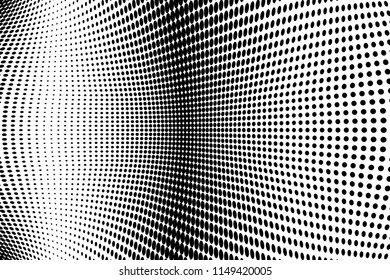Polka dot halftone pattern. Light dots background. Modern vector illustration. Abstract curves. Points backdrop. Dotted spotted pattern. Monochrome background