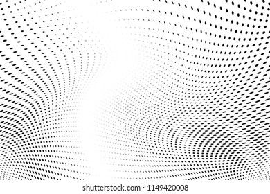 Polka dot halftone pattern. Light dots background. Modern vector illustration. Abstract curves. Points backdrop. Dotted spotted pattern. Monochrome background