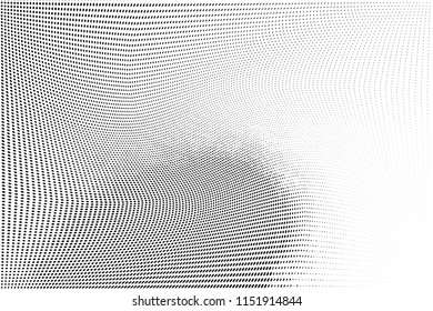 Polka dot halftone pattern. Light dots background. Modern vector illustration. Abstract curves. Points backdrop. Dotted spotted pattern. Monochrome background