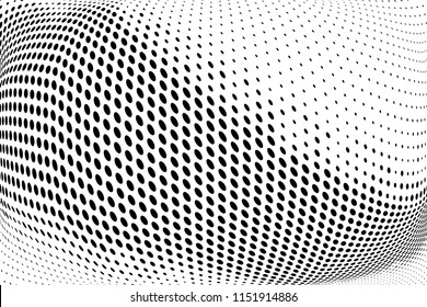 Polka dot halftone pattern. Light dots background. Modern vector illustration. Abstract curves. Points backdrop. Dotted spotted pattern. Monochrome background