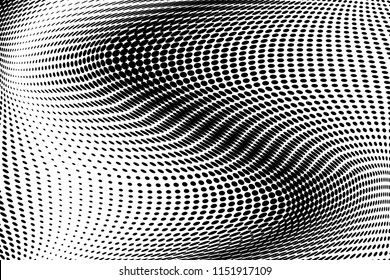 Polka dot halftone pattern. Light dots background. Modern vector illustration. Abstract curves. Points backdrop. Dotted  pattern. Monochrome spotted background