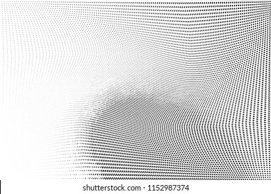 Polka dot halftone pattern. Light dots background. Modern vector illustration. Abstract curves. Points backdrop. Dotted spotted pattern. Monochrome background