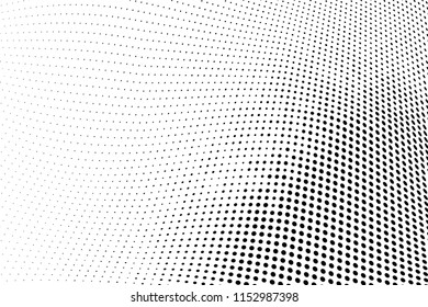 Polka dot halftone pattern. Light dots background. Modern vector illustration. Abstract curves. Points backdrop. Dotted spotted pattern. Monochrome background