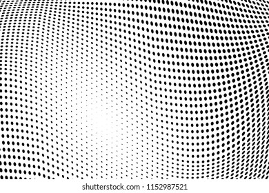 Polka dot halftone pattern. Light dots background. Modern vector illustration. Abstract curves. Points backdrop. Dotted  pattern. Monochrome spotted background