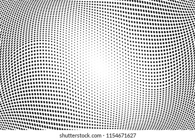 Polka dot halftone pattern. Light dots background. Modern vector illustration. Abstract curves. Points backdrop. Dotted spotted pattern. Monochrome background
