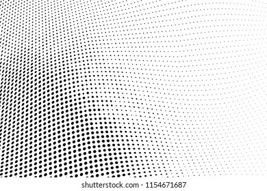Polka dot halftone pattern. Light dots background. Modern vector illustration. Abstract curves. Points backdrop. Dotted spotted pattern. Monochrome background