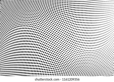 Polka dot halftone pattern. Light dots background. Modern vector illustration. Abstract curves. Points backdrop. Dotted spotted pattern. Monochrome background