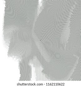 Polka dot halftone pattern. Light dots background. Modern vector illustration. Abstract curves. Points backdrop. Dotted spotted pattern. Monochrome background