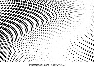 Polka dot halftone pattern. Light dots background. Modern vector illustration. Abstract curves. Points backdrop. Dotted spotted pattern. Monochrome background