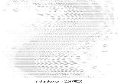 Polka dot halftone pattern. Light dots background. Modern vector illustration. Abstract curves. Points backdrop. Dotted spotted pattern. Monochrome background
